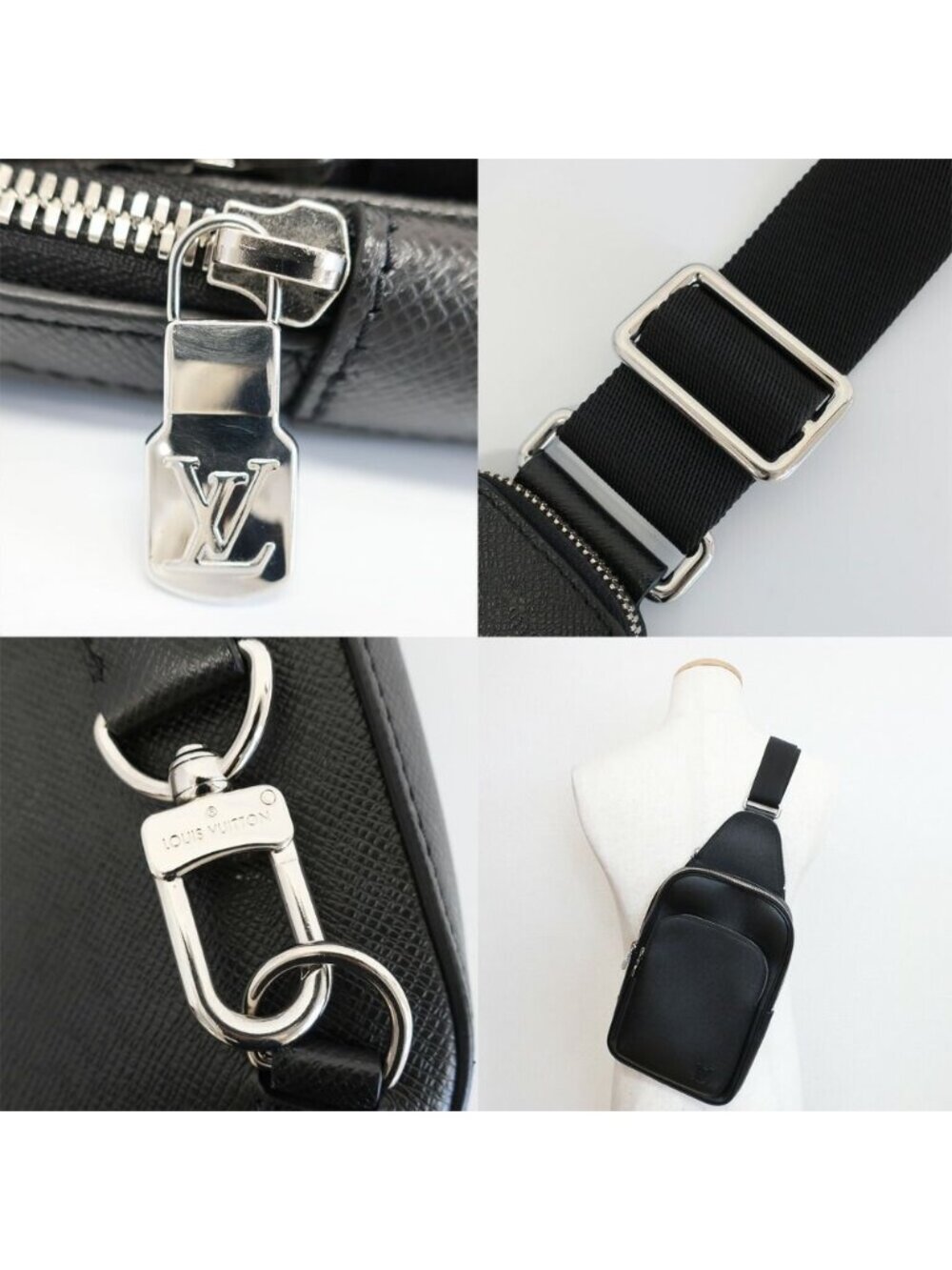 Louis Vuitton Ten Avenue Sling Bag Taiga Leather Black Silver - Picture 10 of 10